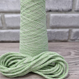 шнур хлопковый 4мм без сердечника молочный+салат (2-1) - Шнуры для рукоделия