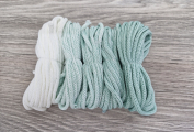 Шнур Градиент 3мм без сердечника Белый- мята - Шнуры для рукоделия