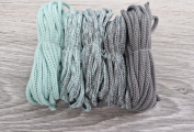 Шнур Градиент 3мм без сердечника мята -серый - Шнуры для рукоделия
