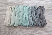 Шнур Градиент 3мм без сердечника айвори — мята — серый - Шнуры для рукоделия