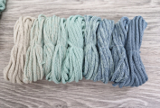 Шнур Градиент 3мм без сердечника айвори — мята — дымчатый - Шнуры для рукоделия