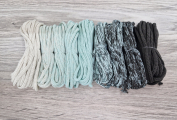 Шнур Градиент 3мм без сердечника айвори — мята — графит - Шнуры для рукоделия