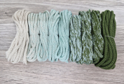 Шнур Градиент 3мм без сердечника айвори — мята — олива - Шнуры для рукоделия
