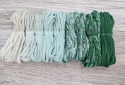 Шнур Градиент 3мм без сердечника айвори — мята — изумруд - Шнуры для рукоделия