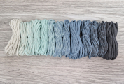 Шнур Градиент 3мм без сердечника айвори — мята — дымчатый- асфальт - Шнуры для рукоделия