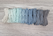 Шнур Градиент 3мм без сердечника айвори — мята — дымчатый — серый - Шнуры для рукоделия