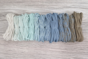 Шнур Градиент 3мм без сердечника айвори — мята — дымчатый — кофе - Шнуры для рукоделия