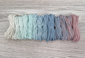Шнур Градиент 3мм без сердечника айвори — мята — дымчатый — роза - Шнуры для рукоделия