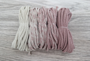 Шнур Градиент 3мм без сердечника Айвори - пыльная роза(II) - Шнуры для рукоделия