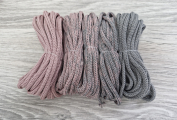Шнур Градиент 3мм без сердечника пыльная роза(II) – серый - Шнуры для рукоделия