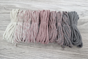 Шнур Градиент 3мм без сердечника айвори - пыльная роза(II) -  серый - Шнуры для рукоделия
