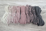  Шнур Градиент 3мм без сердечника айвори - пыльная роза(II) -  асфальт - Шнуры для рукоделия