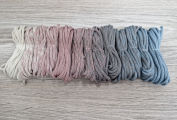 Шнур Градиент 3мм без сердечника айвори - пыльная роза(II) -  серый- дымчатый - Шнуры для рукоделия