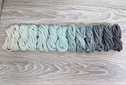Шнур полиэфирный 5мм с сердечником ГРАДИЕНТ Айвори-  Мята-Асфальт - Шнуры для рукоделия