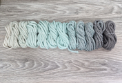 Шнур полиэфирный 5мм с сердечником ГРАДИЕНТ Айвори- Мята-Серый - Шнуры для рукоделия