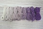 Градиент 3мм без сердечника: айвори-пыльная роза-фиолет - Шнуры для рукоделия