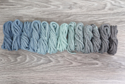 Шнур полиэфирный 5мм с сердечником ГРАДИЕНТ Дымчатый -  Мята-Серый - Шнуры для рукоделия