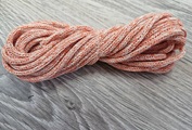 шнур хлопковый 4мм без сердечника молочный+морковь (2-1) - Шнуры для рукоделия