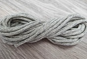 шнур хлопковый 4мм без сердечника молочный+серый (2-1) - Шнуры для рукоделия