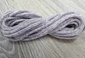 шнур хлопковый 4мм без сердечника молочный+сирень  - Шнуры для рукоделия