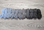 Шнур 5мм с сердечником ГРАДИЕНТ Нежно-голубой-Серый-Асфальт-Графит - Шнуры для рукоделия