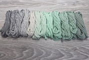 Градиент 3мм без сердечника: серый-айвори- свежая мята-полынь (без чистой мяты) - Шнуры для рукоделия