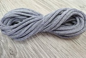 шнур хлопковый 4мм без сердечника серый+сирень (2-1) - Шнуры для рукоделия