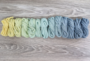 Шнур полиэфирный 5мм с сердечником ГРАДИЕНТ Св.Желтый-  Мята- Дымчатый - Шнуры для рукоделия