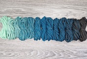 Шнур 5мм с сердечником ГРАДИЕНТ Свежая Мята — Морская Волна — Графит - Шнуры для рукоделия