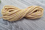шнур хлопковый 4мм без сердечника желтый+розовый - Шнуры для рукоделия