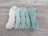 Шнур Градиент 3мм без сердечника Белый- мята - Шнуры для рукоделия