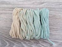 Шнур Градиент 3мм без сердечника беж(пудра)- мята - Шнуры для рукоделия