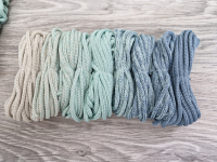 Шнур Градиент 3мм без сердечника айвори — мята — дымчатый - Шнуры для рукоделия