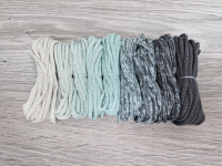 Шнур Градиент 3мм без сердечника айвори — мята — асфальт - Шнуры для рукоделия