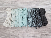Шнур Градиент 3мм без сердечника айвори — мята — графит - Шнуры для рукоделия