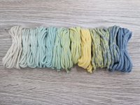 Шнур Градиент 3мм без сердечника айвори — мята — св.желтый - дымчатый - Шнуры для рукоделия