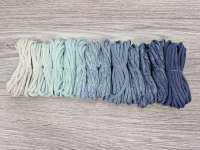 Шнур Градиент 3мм без сердечника айвори — мята — дымчатый - джинс  - Шнуры для рукоделия
