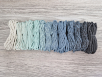 Шнур Градиент 3мм без сердечника айвори — мята — дымчатый- асфальт - Шнуры для рукоделия