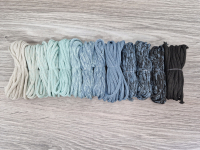 Шнур Градиент 3мм без сердечника айвори — мята — дымчатый — графит - Шнуры для рукоделия