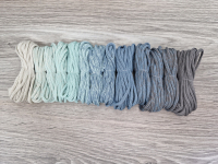 Шнур Градиент 3мм без сердечника айвори — мята — дымчатый — серый - Шнуры для рукоделия