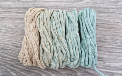 Шнур Градиент 3мм без сердечника беж(пудра)- мята - Шнуры для рукоделия