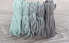 Шнур Градиент 3мм без сердечника мята -серый - Шнуры для рукоделия