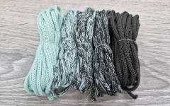Шнур Градиент 3мм без сердечника мята-графит - Шнуры для рукоделия