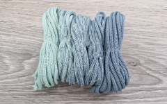 Шнур Градиент 3мм без сердечника мята-дымчатый - Шнуры для рукоделия