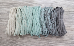 Шнур Градиент 3мм без сердечника айвори — мята — серый - Шнуры для рукоделия
