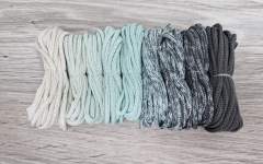 Шнур Градиент 3мм без сердечника айвори — мята — асфальт - Шнуры для рукоделия