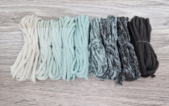 Шнур Градиент 3мм без сердечника айвори — мята — графит - Шнуры для рукоделия