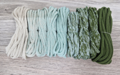 Шнур Градиент 3мм без сердечника айвори — мята — олива - Шнуры для рукоделия