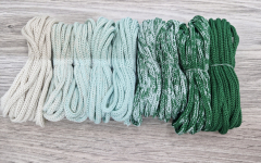 Шнур Градиент 3мм без сердечника айвори — мята — изумруд - Шнуры для рукоделия