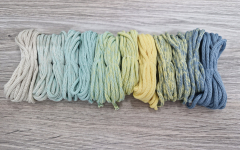 Шнур Градиент 3мм без сердечника айвори — мята — св.желтый - дымчатый - Шнуры для рукоделия